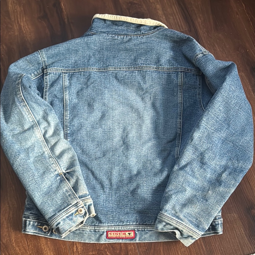 Vintage CINCH Denim Jacket with Cream Collar - Picture 4 of 7
